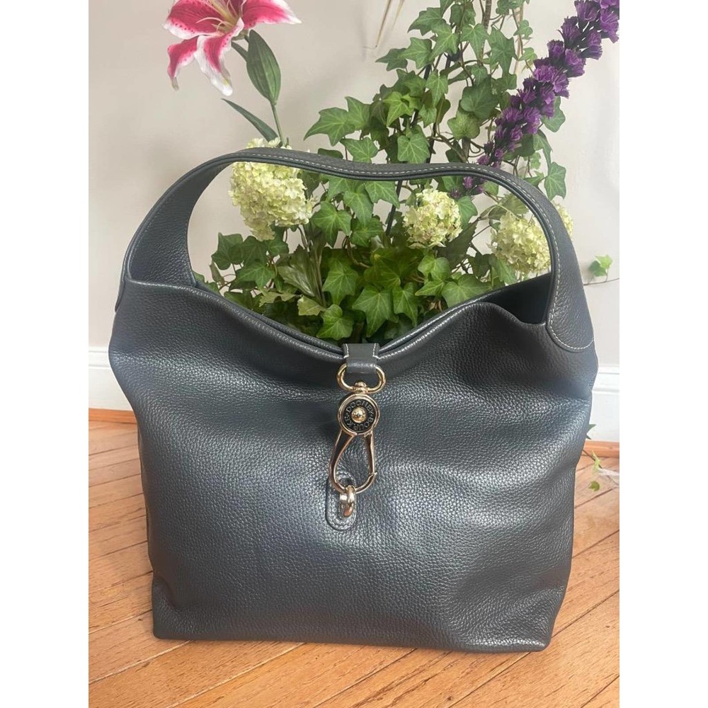 Dooney & Bourke GRAY Belvedere Lock Pebble Leather Hobo +accesory (210